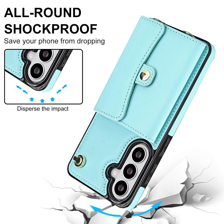 For Samsung Galaxy S26+ 5G RFID Card Slot Phone Case with Long Lanyard