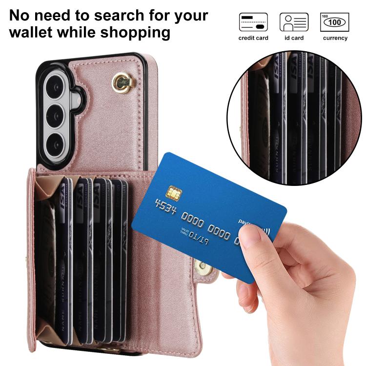 For Samsung Galaxy S26+ 5G RFID Card Slot Phone Case with Long Lanyard