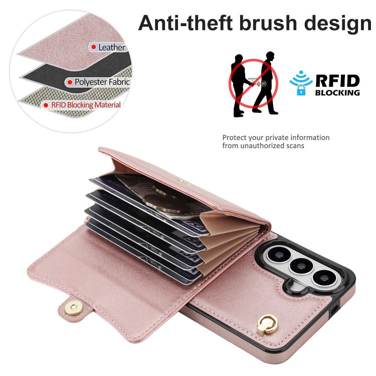 For Samsung Galaxy S26+ 5G RFID Card Slot Phone Case with Long Lanyard