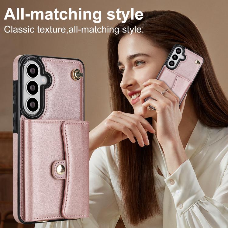 For Samsung Galaxy S26+ 5G RFID Card Slot Phone Case with Long Lanyard