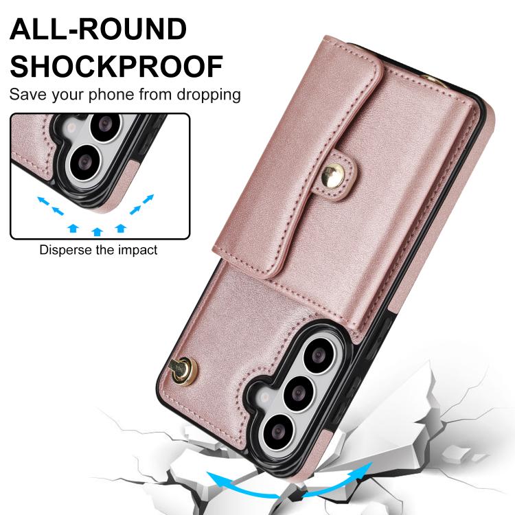 For Samsung Galaxy S26+ 5G RFID Card Slot Phone Case with Long Lanyard