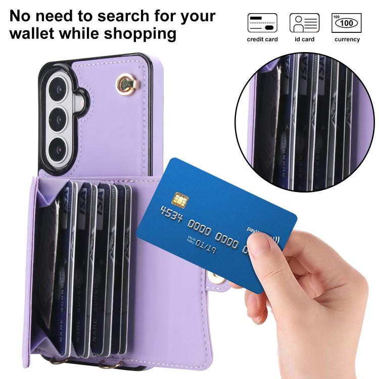 For Samsung Galaxy S26+ 5G RFID Card Slot Phone Case with Long Lanyard