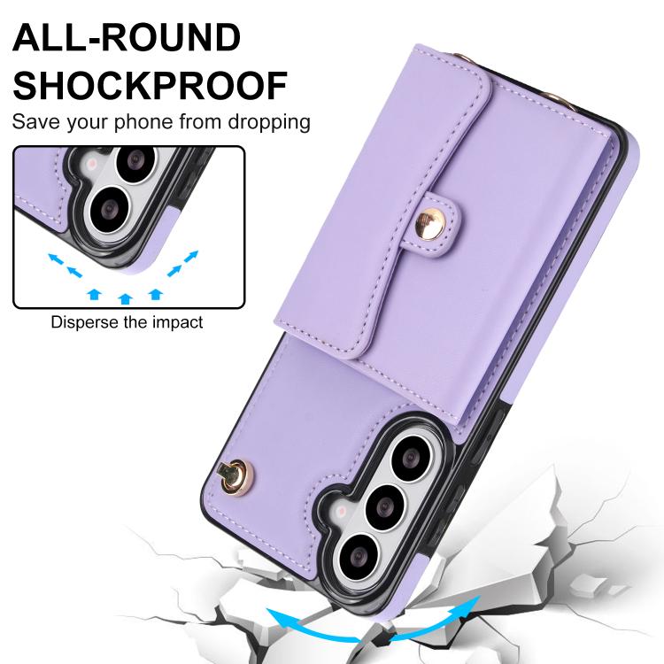 For Samsung Galaxy S26+ 5G RFID Card Slot Phone Case with Long Lanyard