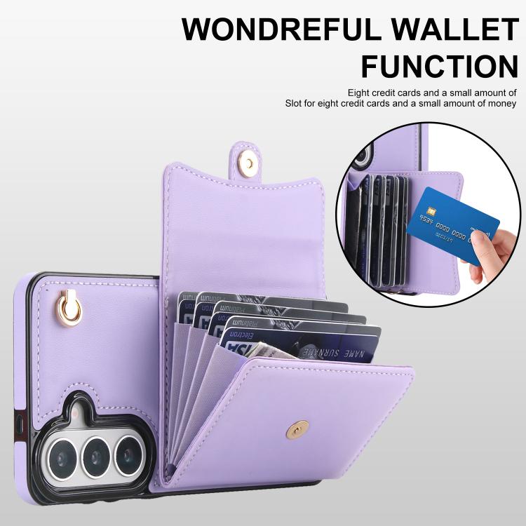 For Samsung Galaxy S26+ 5G RFID Card Slot Phone Case with Long Lanyard