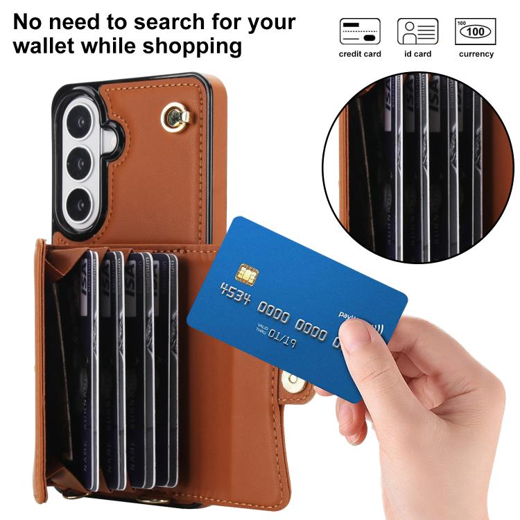 For Samsung Galaxy S26+ 5G RFID Card Slot Phone Case with Long Lanyard