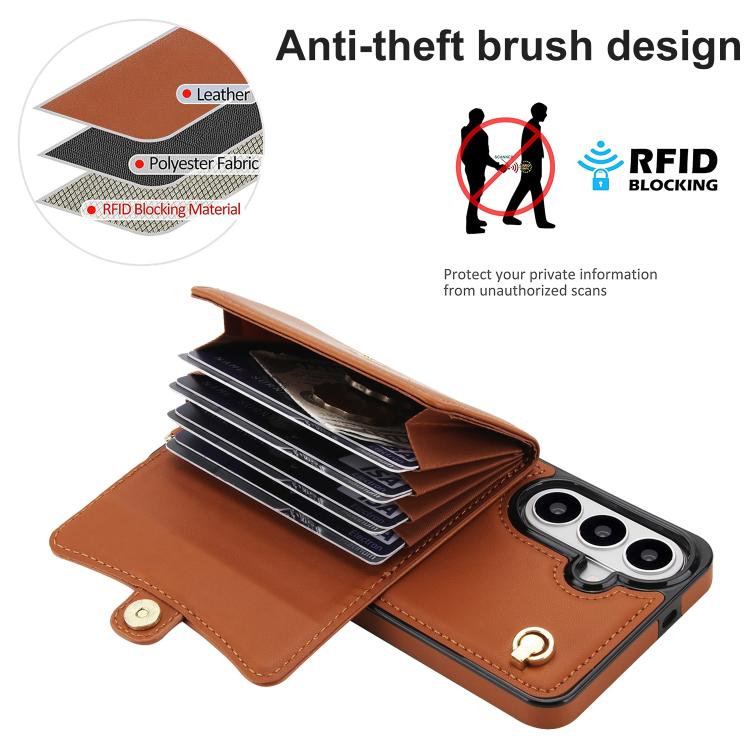 For Samsung Galaxy S26+ 5G RFID Card Slot Phone Case with Long Lanyard