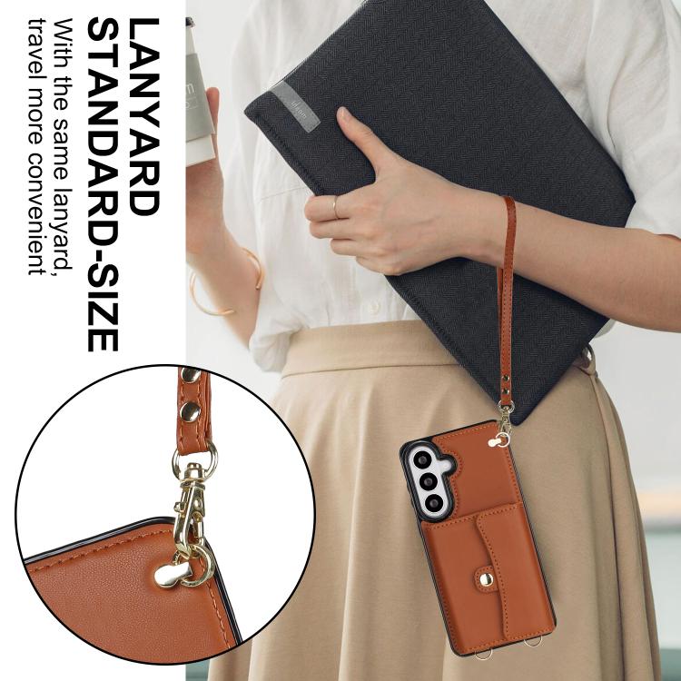 For Samsung Galaxy S26+ 5G RFID Card Slot Phone Case with Long Lanyard