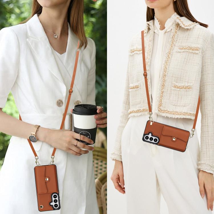 For Samsung Galaxy S26+ 5G RFID Card Slot Phone Case with Long Lanyard