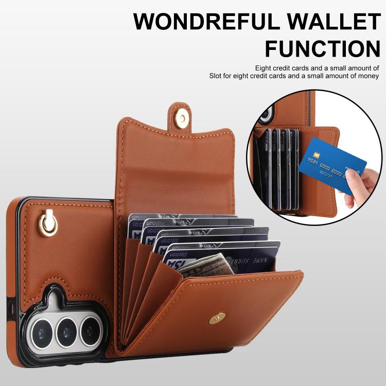 For Samsung Galaxy S26+ 5G RFID Card Slot Phone Case with Long Lanyard