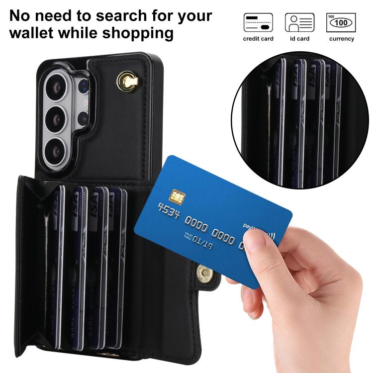 For Samsung Galaxy S26 Ultra 5G RFID Card Slot Phone Case with Long Lanyard