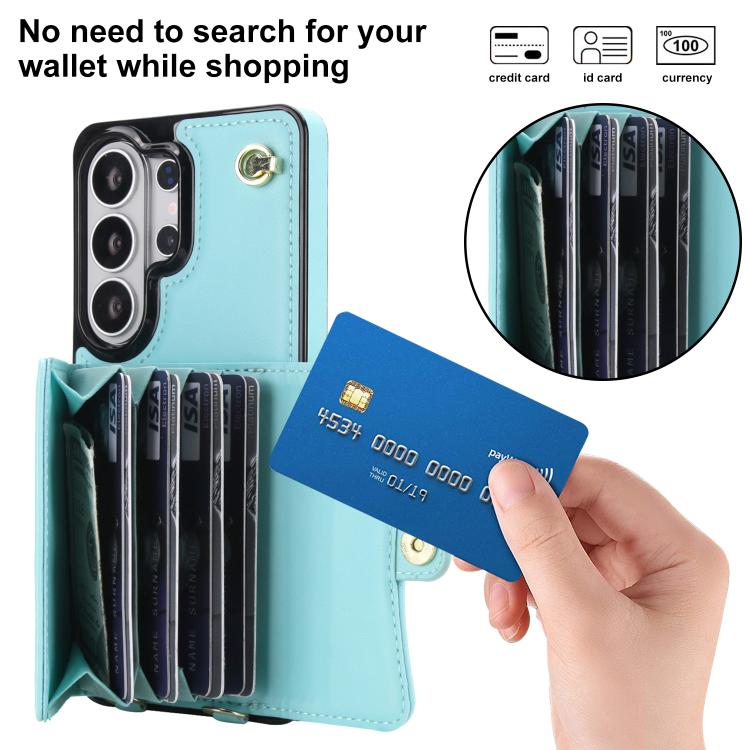 For Samsung Galaxy S26 Ultra 5G RFID Card Slot Phone Case with Long Lanyard