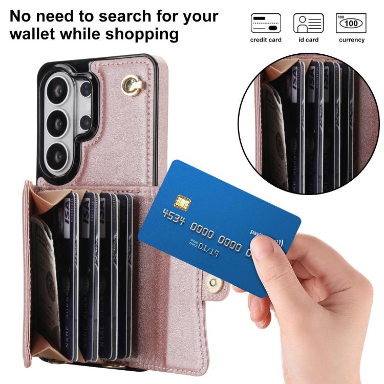 For Samsung Galaxy S26 Ultra 5G RFID Card Slot Phone Case with Long Lanyard