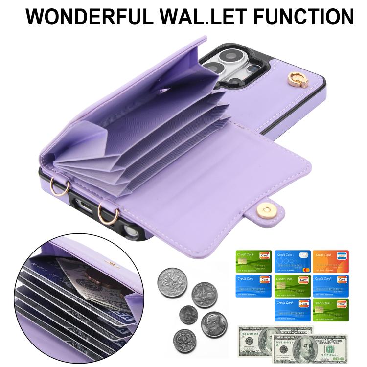 For Samsung Galaxy S26 Ultra 5G RFID Card Slot Phone Case with Long Lanyard