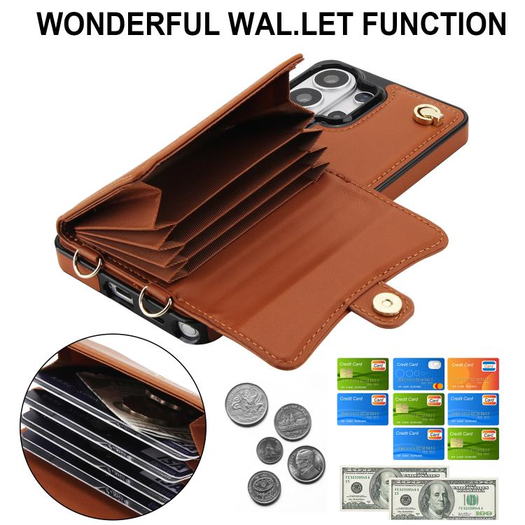 For Samsung Galaxy S26 Ultra 5G RFID Card Slot Phone Case with Long Lanyard