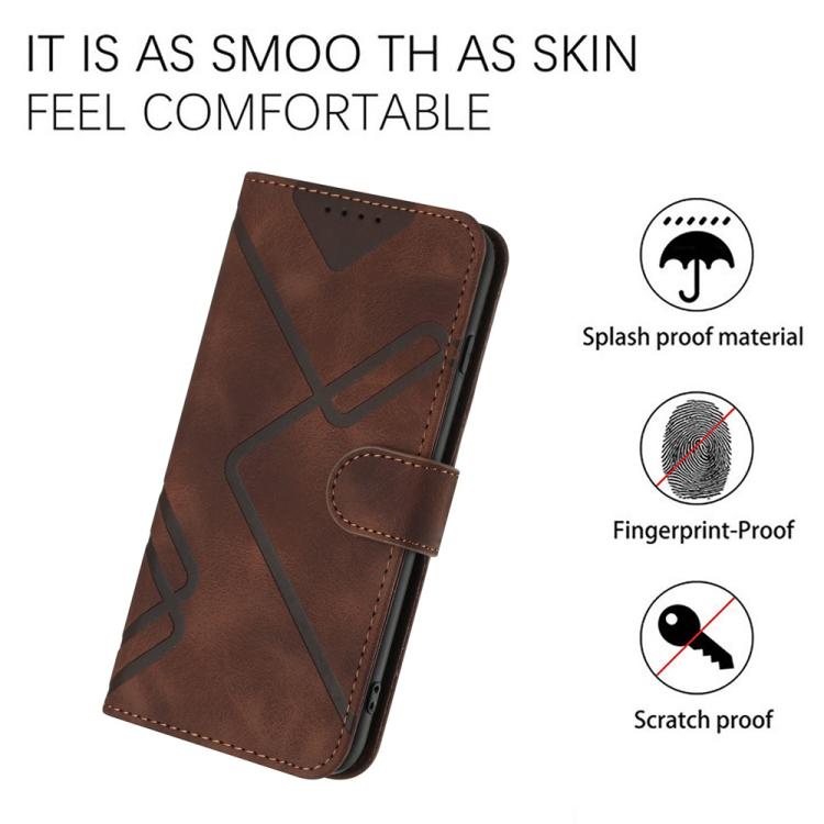 For Itel S25 Ultra Line Pattern Skin Feel Leather Phone Case