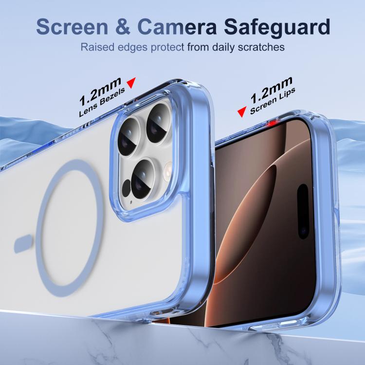 For iPhone 16 Pro Max Translucent Frosted MagSafe Phone Case with AI Button