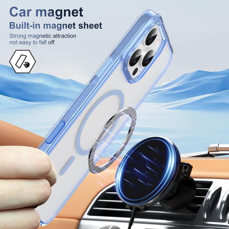 For iPhone 16 Pro Max Translucent Frosted MagSafe Phone Case with AI Button