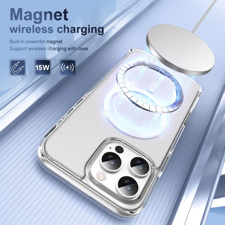 For iPhone 16 Pro Max Translucent Frosted MagSafe Phone Case with AI Button