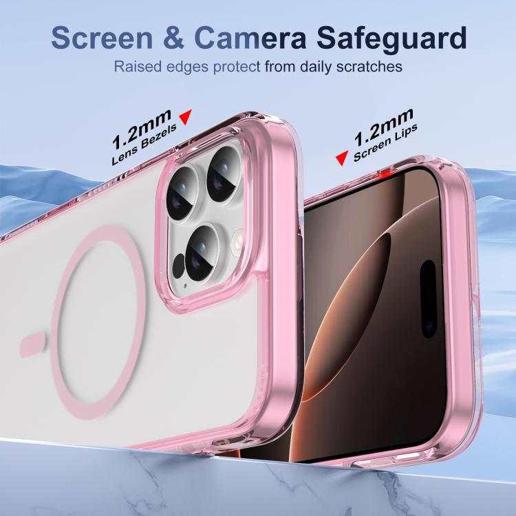 For iPhone 16 Pro Max Translucent Frosted MagSafe Phone Case with AI Button