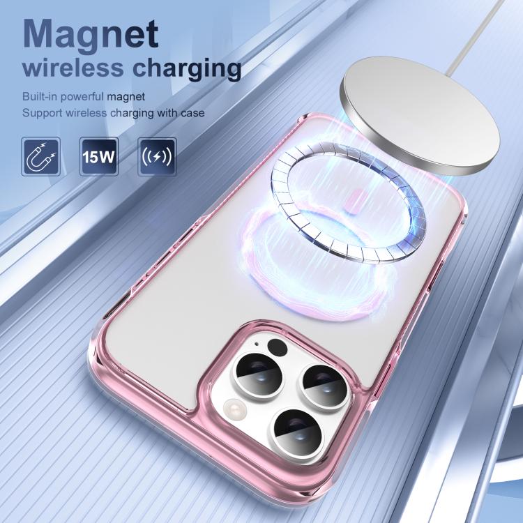 For iPhone 16 Pro Max Translucent Frosted MagSafe Phone Case with AI Button