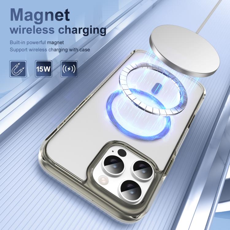 For iPhone 16 Pro Max Translucent Frosted MagSafe Phone Case with AI Button