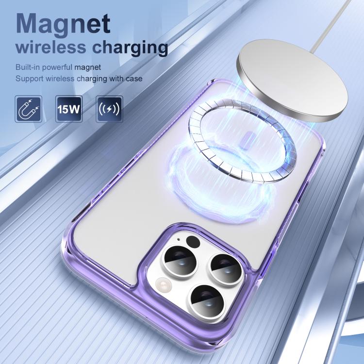 For iPhone 16 Pro Max Translucent Frosted MagSafe Phone Case with AI Button