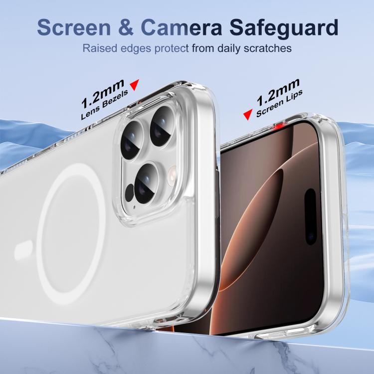 For iPhone 16 Pro Translucent Frosted MagSafe Phone Case with AI Button