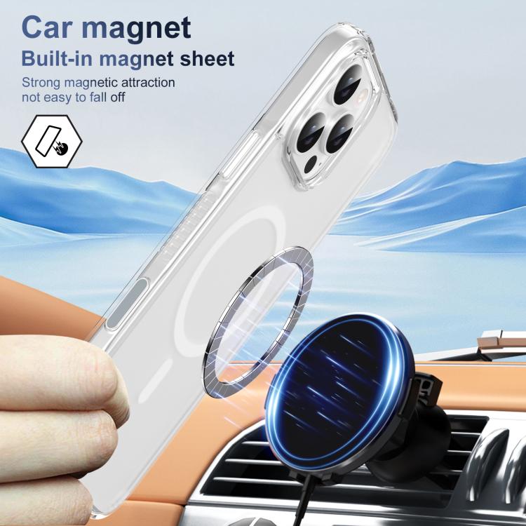 For iPhone 16 Pro Translucent Frosted MagSafe Phone Case with AI Button