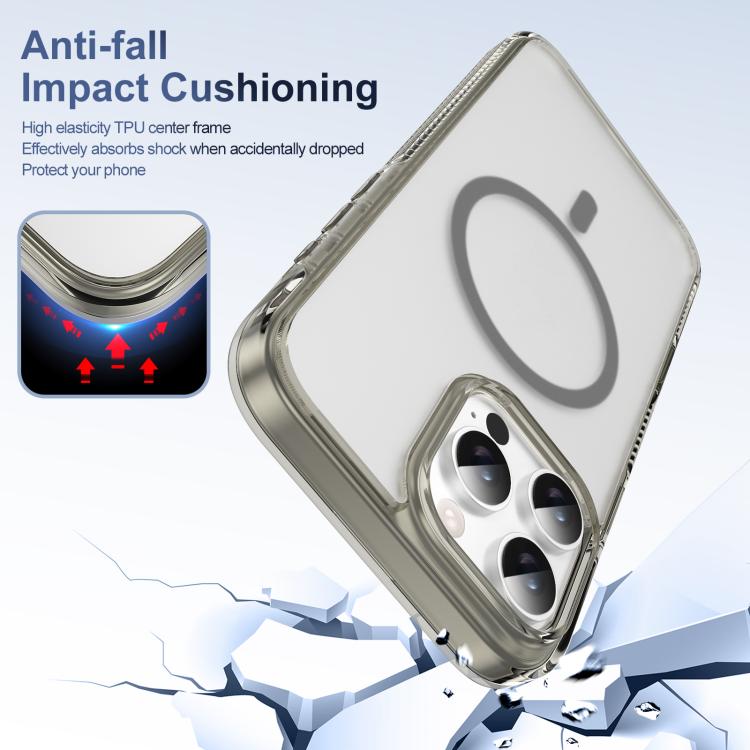 For iPhone 16 Pro Translucent Frosted MagSafe Phone Case with AI Button