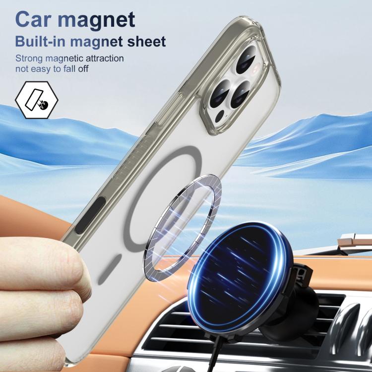 For iPhone 16 Pro Translucent Frosted MagSafe Phone Case with AI Button
