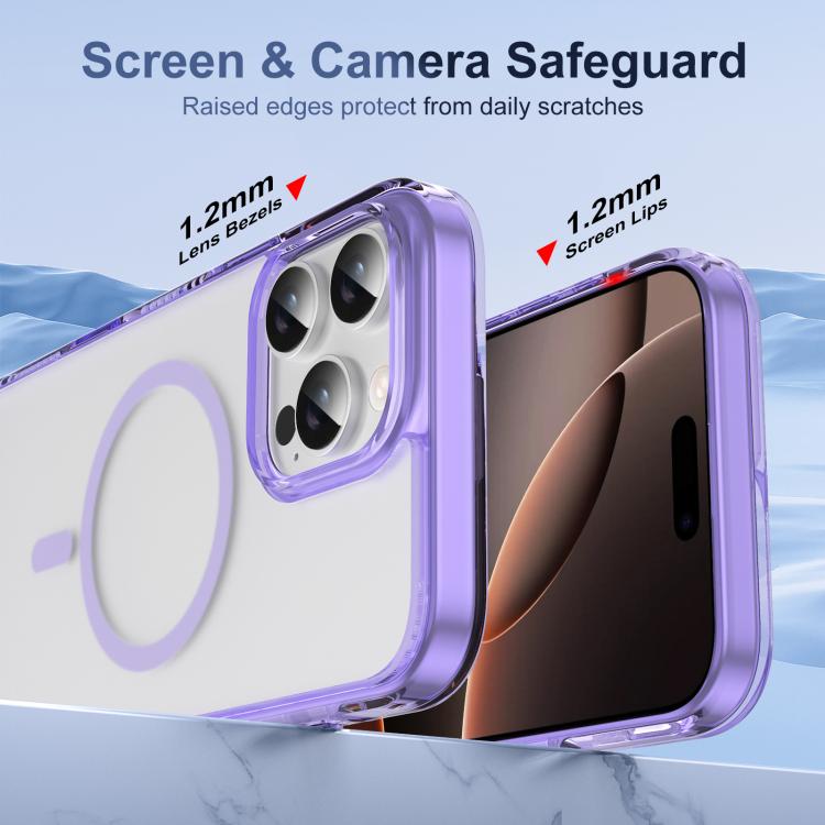 For iPhone 16 Pro Translucent Frosted MagSafe Phone Case with AI Button