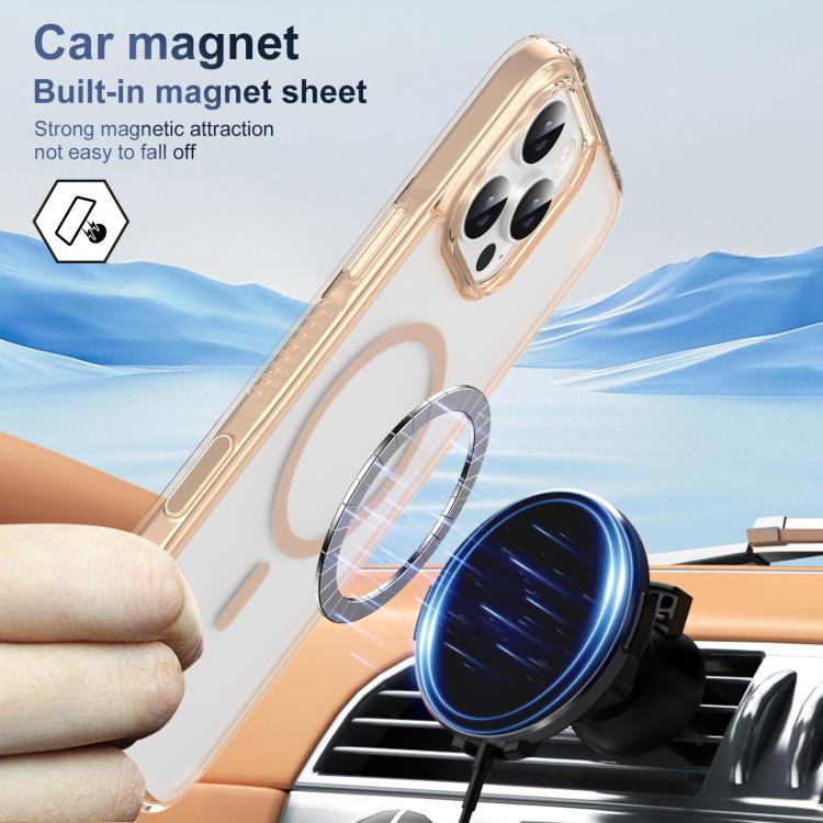 For iPhone 16 Pro Translucent Frosted MagSafe Phone Case with AI Button