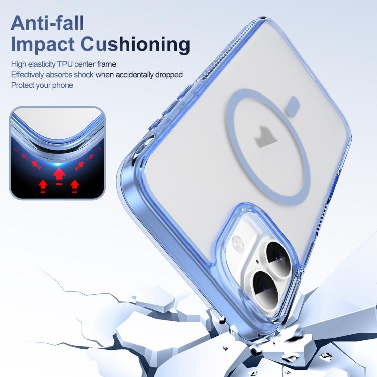 For iPhone 16 Plus Translucent Frosted MagSafe Phone Case with AI Button