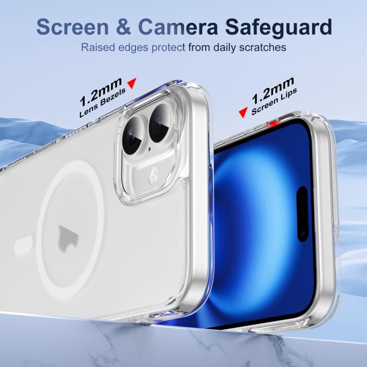 For iPhone 16 Plus Translucent Frosted MagSafe Phone Case with AI Button
