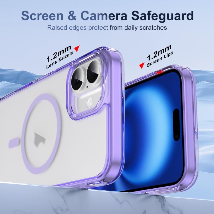 For iPhone 16 Plus Translucent Frosted MagSafe Phone Case with AI Button