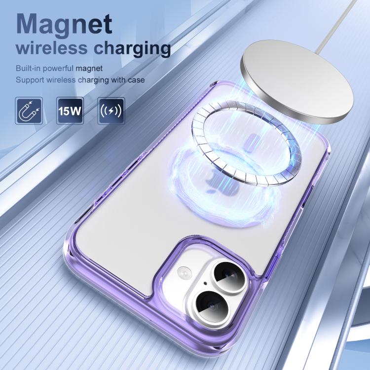 For iPhone 16 Plus Translucent Frosted MagSafe Phone Case with AI Button