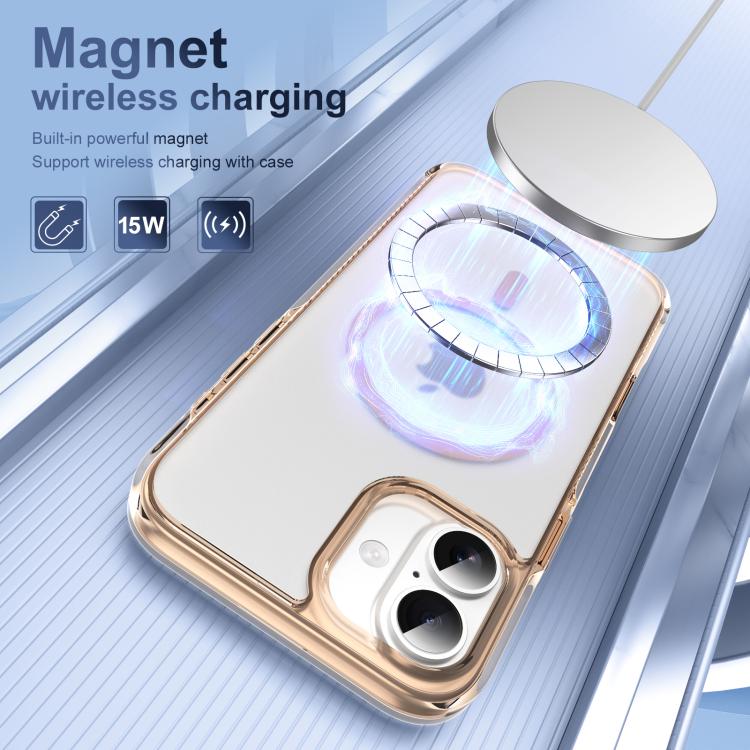 For iPhone 16 Plus Translucent Frosted MagSafe Phone Case with AI Button