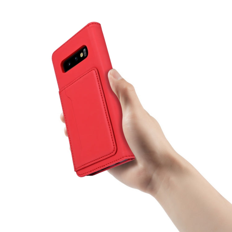 For Samsung Galaxy S10 Strong Magnetism Liquid Feel Horizontal Flip Leather Case with Holder & Card Slots & Wallet
