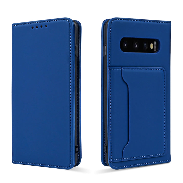 For Samsung Galaxy S10 Strong Magnetism Liquid Feel Horizontal Flip Leather Case with Holder & Card Slots & Wallet