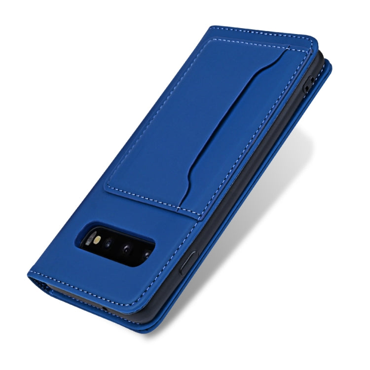 For Samsung Galaxy S10 Strong Magnetism Liquid Feel Horizontal Flip Leather Case with Holder & Card Slots & Wallet