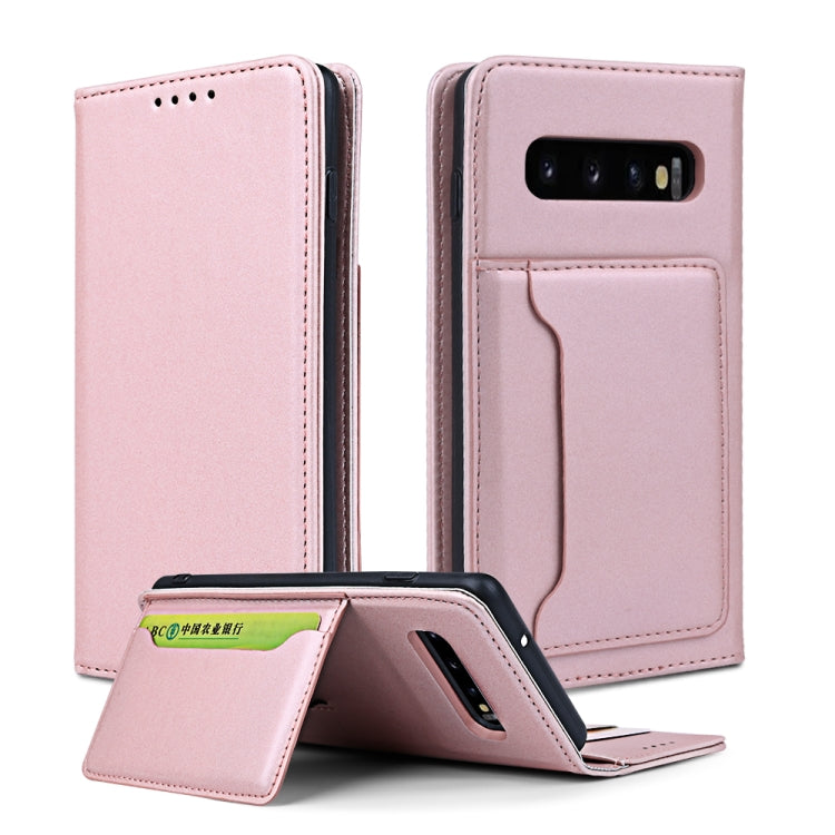 For Samsung Galaxy S10 Strong Magnetism Liquid Feel Horizontal Flip Leather Case with Holder & Card Slots & Wallet