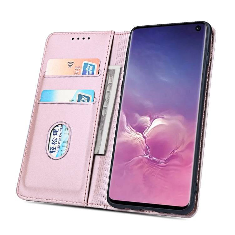 For Samsung Galaxy S10 Strong Magnetism Liquid Feel Horizontal Flip Leather Case with Holder & Card Slots & Wallet