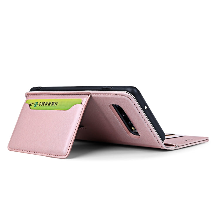 For Samsung Galaxy S10 Strong Magnetism Liquid Feel Horizontal Flip Leather Case with Holder & Card Slots & Wallet