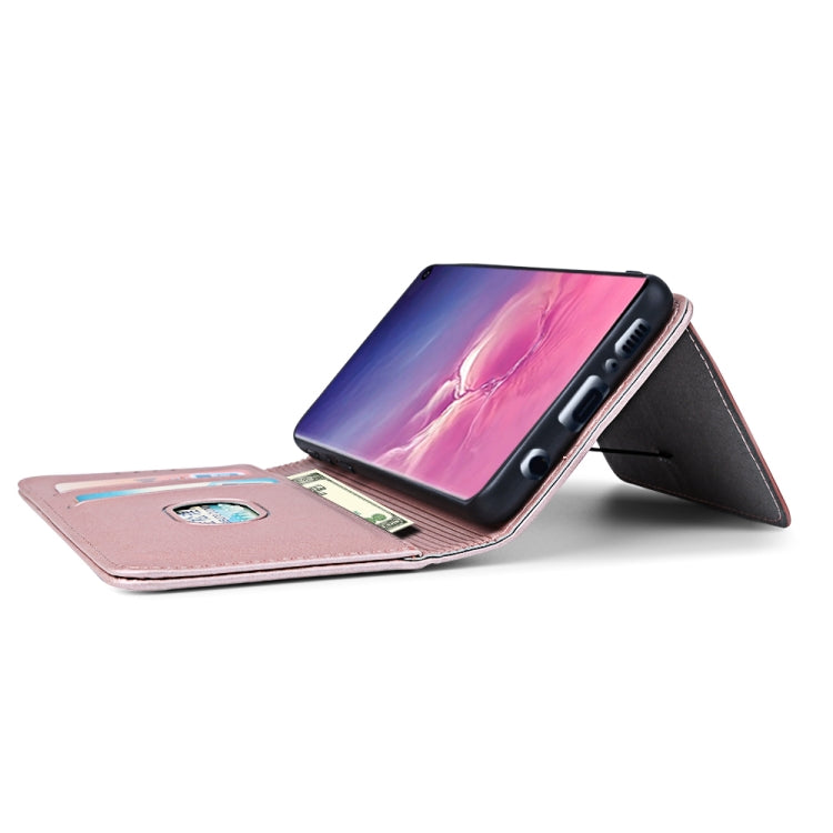 For Samsung Galaxy S10 Strong Magnetism Liquid Feel Horizontal Flip Leather Case with Holder & Card Slots & Wallet