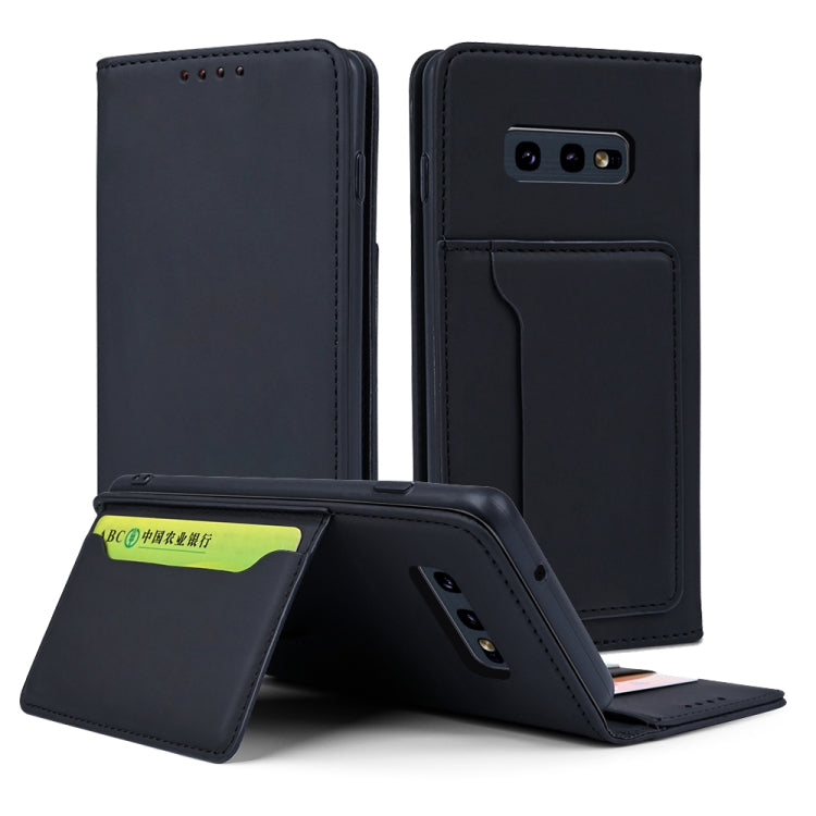 For Samsung Galaxy S10e Strong Magnetism Liquid Feel Horizontal Flip Leather Case with Holder & Card Slots & Wallet