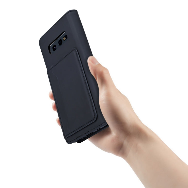For Samsung Galaxy S10e Strong Magnetism Liquid Feel Horizontal Flip Leather Case with Holder & Card Slots & Wallet