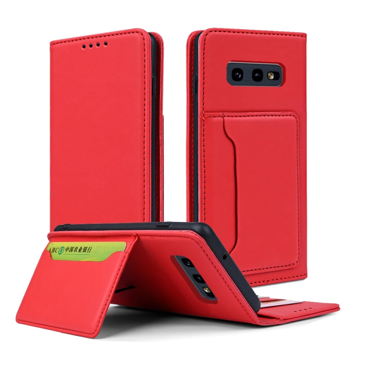 For Samsung Galaxy S10e Strong Magnetism Liquid Feel Horizontal Flip Leather Case with Holder & Card Slots & Wallet