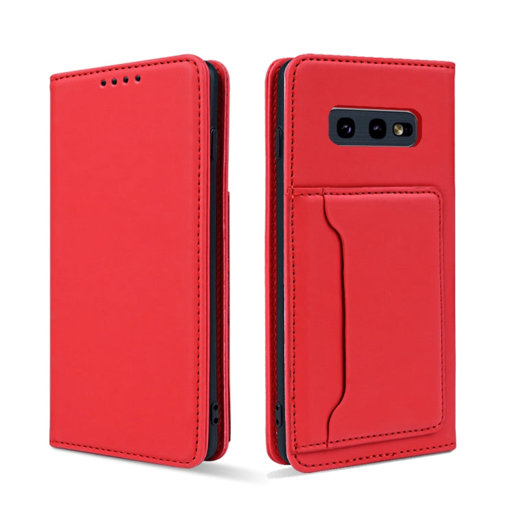 For Samsung Galaxy S10e Strong Magnetism Liquid Feel Horizontal Flip Leather Case with Holder & Card Slots & Wallet
