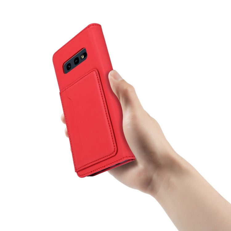For Samsung Galaxy S10e Strong Magnetism Liquid Feel Horizontal Flip Leather Case with Holder & Card Slots & Wallet