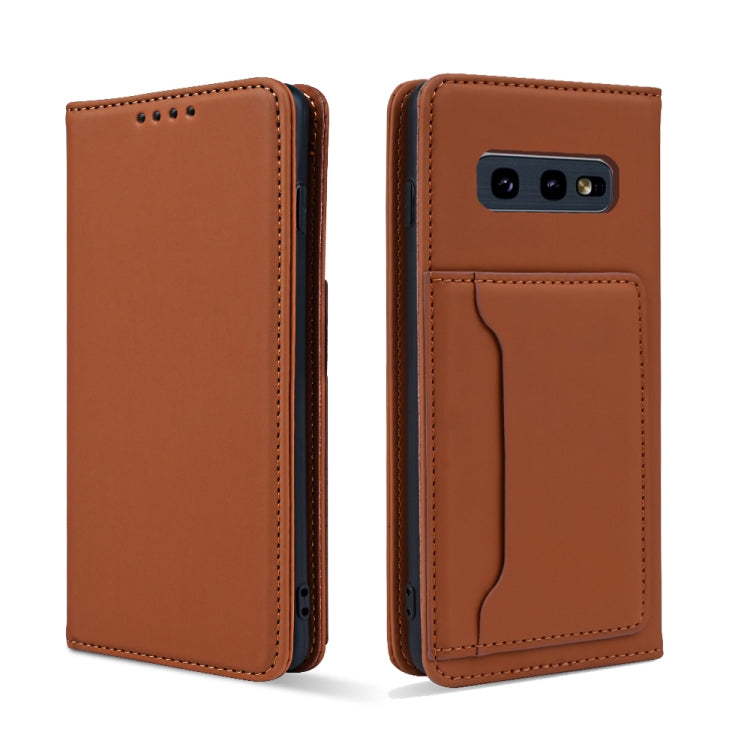 For Samsung Galaxy S10e Strong Magnetism Liquid Feel Horizontal Flip Leather Case with Holder & Card Slots & Wallet